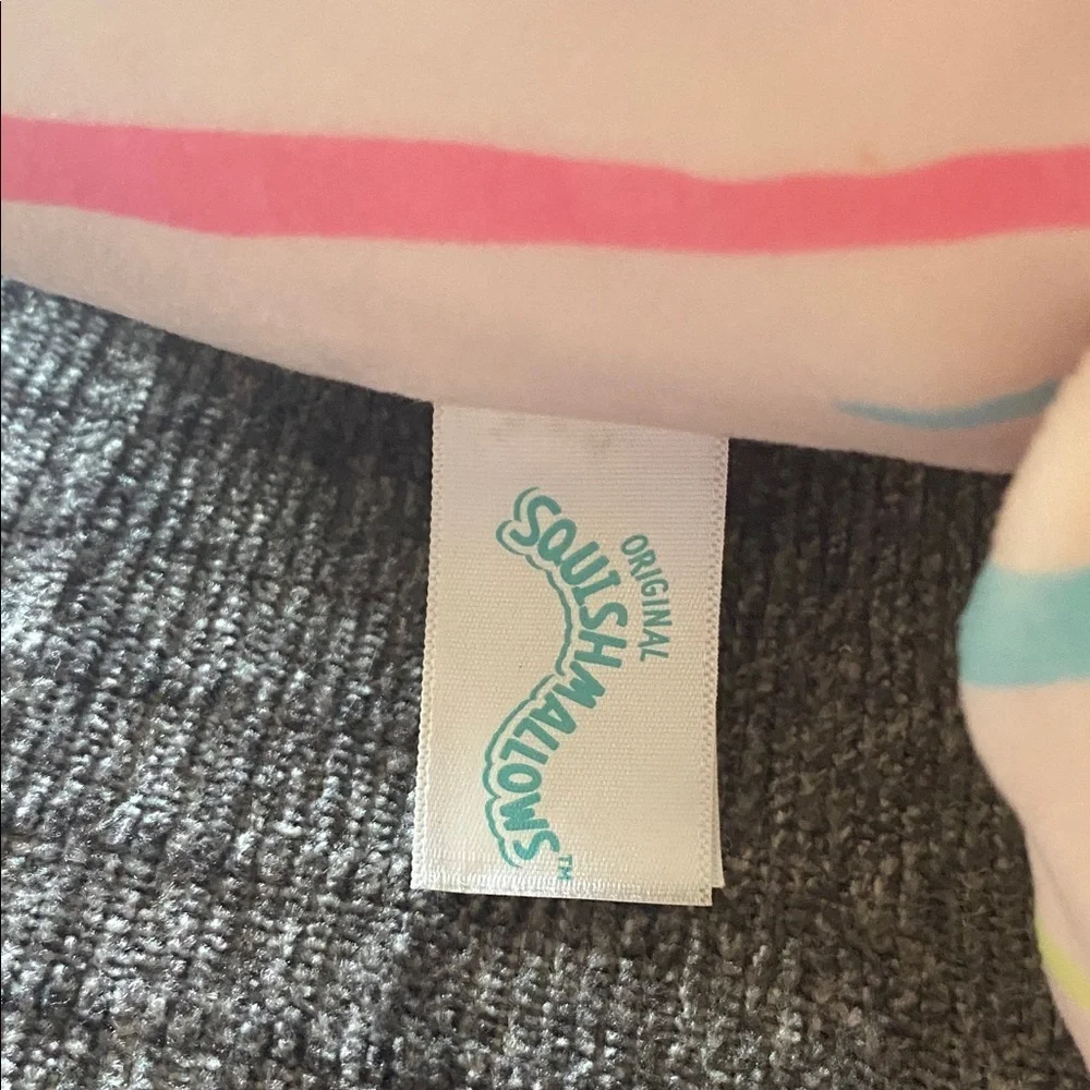 Squishmallows Colorful Large Striped Plush Cat Toy.